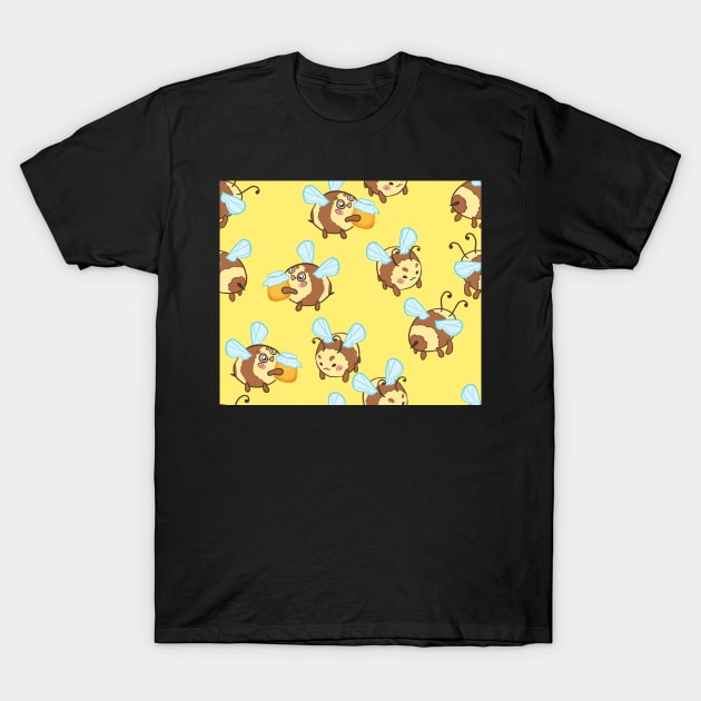 Bees on Yellow T-Shirt by FrostedSoSweet